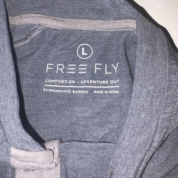 Free Fly Apparel Bamboo Long Sleeve Henley Tee Shirt Men’s Size L Outdoor Blue - Picture 4 of 8